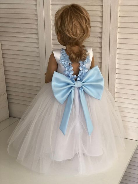 Dusty Blue Flower Girl Dress, Dusty Blue Flower Girl, Blue Flower Girl Dress, Lace Top Wedding Dress, Blue Flower Girl, Ivory Flower Girl Dress, Blush Flower Girl Dresses, Flower Girl Dresses Blue, Ivory Flower Girl