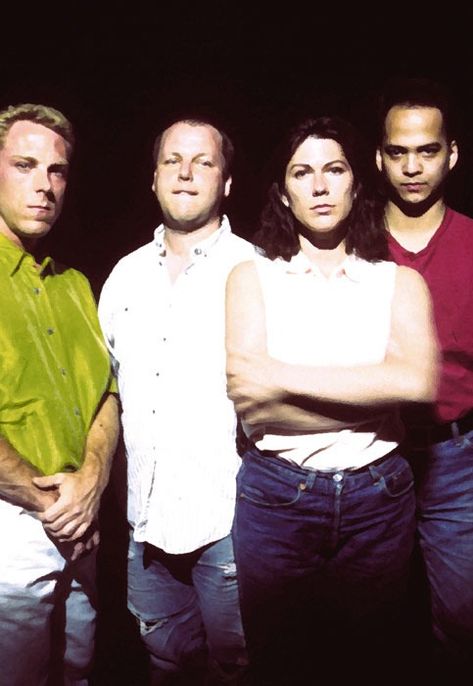 The Pixies: from left, David Lovering, Charles 'Black Francis' Thompson, Kim Deal and Joey Santiago. Pixies Band, Black Francis, The Pixies, Rock & Roll, Music Journal, Classic Rock And Roll, Sonic Youth, Kim Deal, Music Film