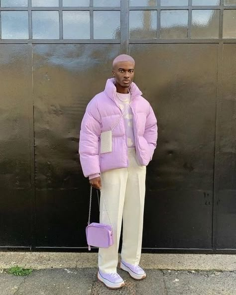 Mens Lilac Outfit, Streetwear Magazine, Lavender Outfit, Look Clean, Trendy Boy Outfits, Spring Palette, Street Style Outfits Men, Street Fashion Men Streetwear, Mens Outfit Inspiration