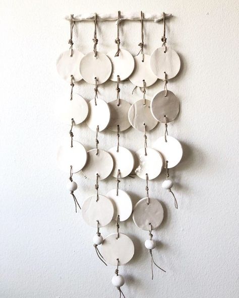 Mother Blessing, Beads Home Decor, Home Decor Minimal, Clay Wall Hanging, Ceramic Projects, Ceramic Wall Hanging, Decor Minimal, Hanging Diy, Diy Plant Hanger