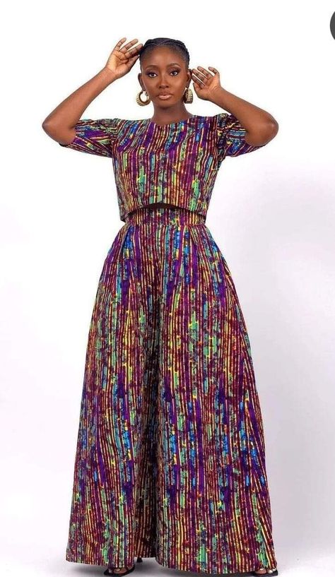 Pallazo And Tops, Pallazo Pant, Chitenge Outfits, Nigerian Outfits, Ankara Dress Designs, African Attire Dresses, Long African Dresses, 2piece Outfits, African Print Clothing