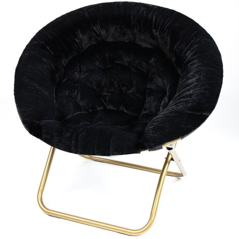 Milliard Cozy X-large Faux Fur Saucer Chair - Bed Bath & Beyond - 34999686 Bedroom Black Theme, Panda Room, Saucer Chair, Moon Room, Blue Room Decor, Dorm Aesthetic, Chair For Bedroom, Moon Chair, Miss V