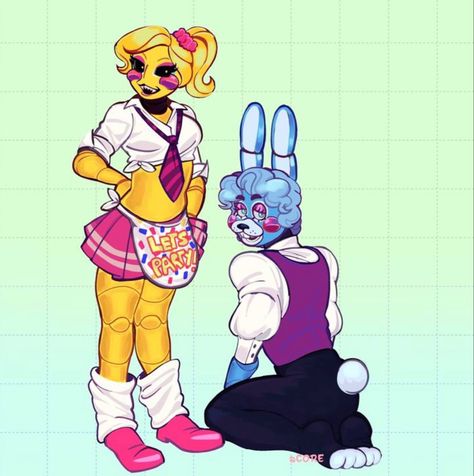 Female Bonnie Fnaf, Fnaf Bonnie Redesign, Toy Bonnie Fanart, Toy Chica Fanart, Bonnie And Toy Bonnie Fanart, Bonnie And Chica, Era Bait, Female Toy Bonnie, Fnaf Toy Bonnie