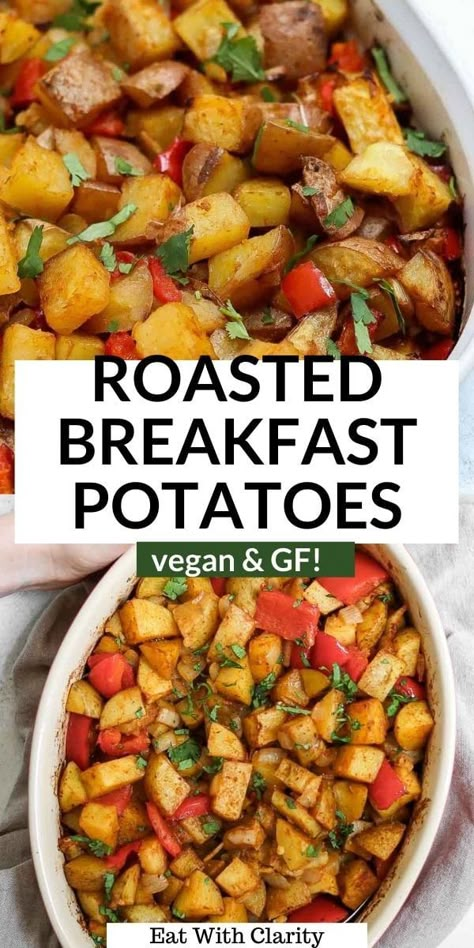 Roasted Breakfast Potatoes, Quick Vegetarian Dinner, Potato Breakfast Recipes, Breakfast Potato Casserole, Piquillo Peppers, Dairy Free Pasta, Hashbrown Recipes, Vegan Roast, Vegan Brunch