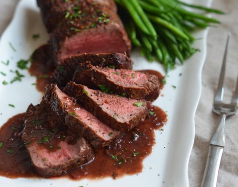 TESTED & PERFECTED RECIPE - A sear-roasted beef tenderloin with a deeply flavored, richly colored red wine sauce. A show-stopper! Beef Tenderloin Recipes, Once Upon A Chef, Red Wine Sauce, Diner Recept, Beef Tenderloin, Wine Sauce, A Chef, Beef Dishes, Roast Beef