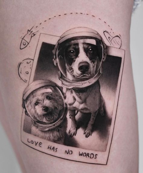 Pet Portrait Tattoos, Simbols Tattoo, Dog Portrait Tattoo, Timeless Tattoo, Portrait Tattoos, Dog Paw Tattoo, Framed Tattoo, Paw Tattoo, Different Artists