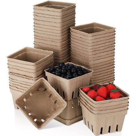 PRICES MAY VARY. Adequate Quantity: there are 100 pieces of strawberry baskets, simple but large, enough quantity and capacity for you to use or place at home, markets, grocery stores and roadside stores and many other places, which can better display the product Good Ventilation Performance: the berry picking basket is designed with slotted sides, so even the weather is wet, the agricultural products can still get sufficient air, which ensures that the contents of the basket will not spoil easi Picnic Baby Showers, Produce Baskets, Berry Basket, Berry Picking, Picnic Baskets, Farm Birthday Party, Berry Baskets, Strawberry Blueberry, Farm Stand