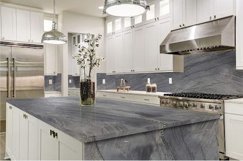 Mercury Gray Quartzite Gray Stone Countertops Kitchen, Mercury Quartzite Countertops, Gray Stone Countertops, Stone Countertops Kitchen, Scene Room, Quartzite Countertops, Countertops Kitchen, Stone Countertops, Wall Cladding