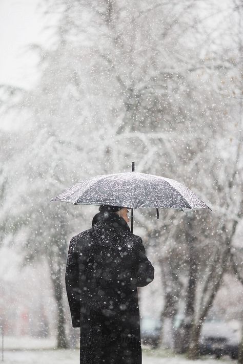 Man Holding Umbrella, 2025 Travel, Snowy Pictures, Holding Umbrella, British Christmas, Dog Days Are Over, Winter Portraits, Winter Color Palette, Winter Sky