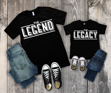 Excited to share this item from my #etsy shop: The Legend, The Legacy, Father Son Shirts, Matching Shirts, Father and Son, Fathers Day Gift, Gift for Dad, Dad and Son Shirt, Daddy and Son #christmasgift #thelegend #thelegacy #fatherandson #dadandson Dad And Son Shirts, Father Son Matching Shirts, Father Son Shirts, Father And Baby, Papa Shirts, Womens Disney Shirts, Mommy And Me Shirt, Matching Tees