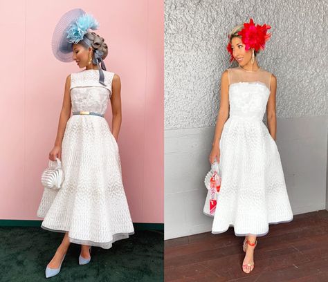 White Race Day Outfits, White Races Outfit, Race Dresses, Race Outfit, Dresses For The Races, Race Day Outfits, Races Outfit, Tulle Sleeves, Last Day Of Summer