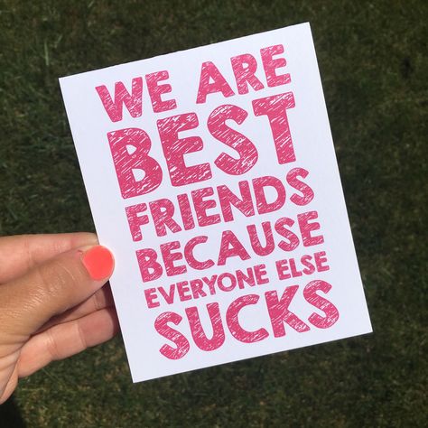 Long Distance Relationship Cards, Movie Basket Gift, Bff Stuff, Best Friend Card, Best Friend Birthday Cards, Being A Friend, Best Friend Cards, Funny Friendship, Funny Friends