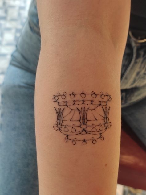 Phantom Of The Opera Chandelier Tattoo, Theater Tattoos, Wicked Tattoos Musical, Theatre Tattoo Ideas, Phantom Of The Opera Chandelier, Wicked Musical Tattoo, Stage Tattoo, Phantom Of The Opera Tattoo, Opera Tattoo