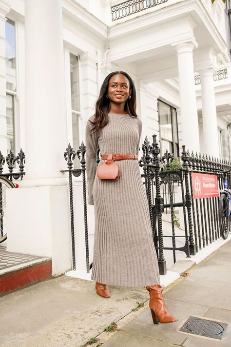 We'll Still Be Wearing This Fall Dress Trend in 5 Years—Shop My 25 Favorites Fall Dress Trends, Knitted Dress Outfit, Stylish Fall Outfits, Long Midi, Long Knitted Dress, Winter Dress Outfits, Fall Dress Outfit, Dress Sketches, Long Midi Dress