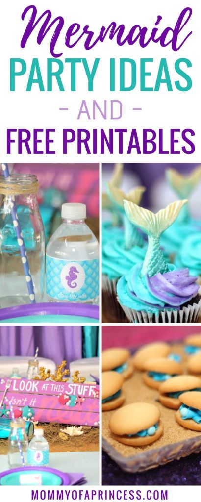 Looking for mermaid party food ideas Pinterest? Check out these fun ideas plus FREE printable mermaid water bottle labels. These mermaid party ideas 4 year old are perfect for your little girl. Mermaid Bday Decorations, Mermaid Party Printables, Mermaid Party Ideas, Mermaid Birthday Party Food, Mermaid Party Food, Mermaid Birthday Party Ideas, Mermaid Pool Parties, Mermaid Birthday Party Decorations, Mermaid Theme Birthday Party