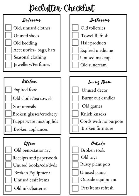 Declutter Checklist Pre Filled | Etsy Declutter Checklist, Declutter Home, House Cleaning Checklist, Household Cleaning Tips, Cleaning Checklist, Cleaning Schedule, House Cleaning Tips, Cleaning Organizing, Spring Cleaning