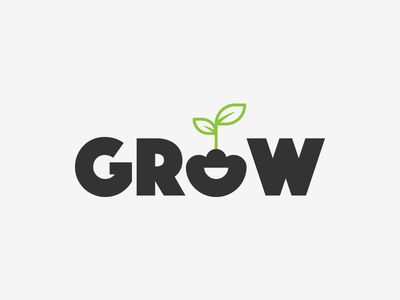 Grow Logo Eco Logo Design, Clever Logo Design, Plant Logos, Logo Branding Design, Typographic Logo Design, Eco Logo, Inspiration Logo Design, Clever Logo, Typographic Logo