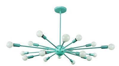 Mcm Lighting, Atomic Decor, Starburst Chandelier, Lamp Mid Century Modern, Green Mid Century Modern, Starburst Light, Green Mid Century, Lamp Mid Century, Atomic Starburst