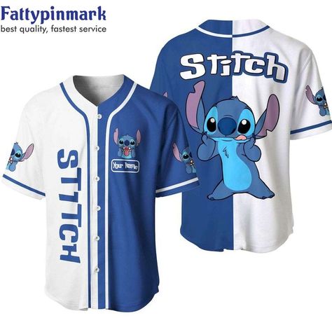 Stitch Blue Custom Name Baseball Jersey Check more at https://fattypinmark.com/product/stitch-blue-custom-name-baseball-jersey/ Stitch Blue, Personalized Baseballs, Baseball Jersey Shirt, Cute Stitch, 3d Shirt, Disney Shirt, Sports Baseball, Baseball Jersey, Baseball Jerseys