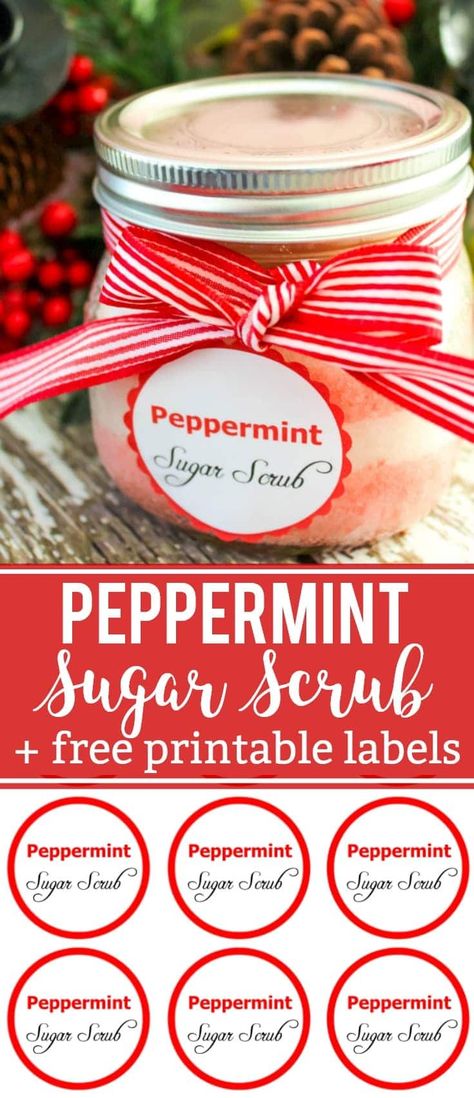 Peppermint Sugar Scrub Labels Printable, Sugar Scrub Labels Printable Free, Peppermint Sugar Scrub Diy, Diy Peppermint Sugar Scrub Recipe, Sugar Scrub Diy Peppermint, Sugar Scrub Labels, Peppermint Sugar Scrub, Peppermint Scrub, Sugar Scrub Homemade Recipe