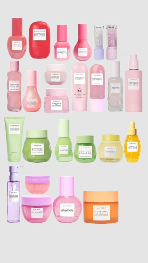 Glow recipe, | every product from glow recipe, #glowrecip #aesthetic #beauty #skincare #wishlist #xycbza #pinterest Glow Recipe Cleansing Balm, Dr Makeup, Papaya Sorbet, Dream Skin, Watermelon Glow Sleeping Mask, Dream Cream, Sephora Skin Care, Glow Recipe, Perfect Skin Care Routine