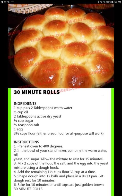 Best Homemade Rolls, 30 Minute Rolls, Easy Yeast Rolls, Homemade Yeast Rolls, Yeast Rolls Recipe, Homemade Biscuits Recipe, Homemade Bread Recipes Easy, Homemade Rolls, Homemade Bread Easy