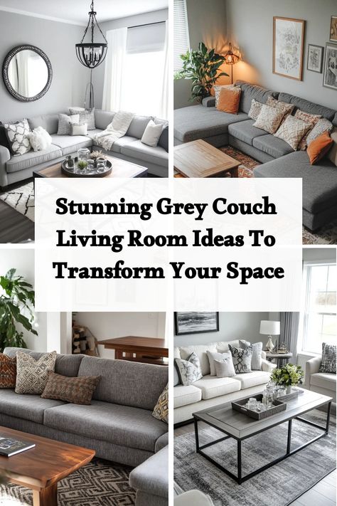 Looking to transform your living room with a touch of sophistication? Check out these stunning grey living room ideas featuring chic and cozy setups with a grey couch. From elegant light grey couch living rooms to modern and stylish designs, we've got you covered. Discover the perfect inspiration for creating a relaxing and trendy space that you'll love spending time in. Elevate your decor with these stylish grey living room ideas today! Living Room With Grey Sectional, Living Room Gray Couch, Light Grey Couch, Grey Couch Living Room Ideas, Grey Living Room Ideas, Light Gray Couch, Living Room Ideas Cozy, Couch Living Room Ideas, Room Ideas Cozy