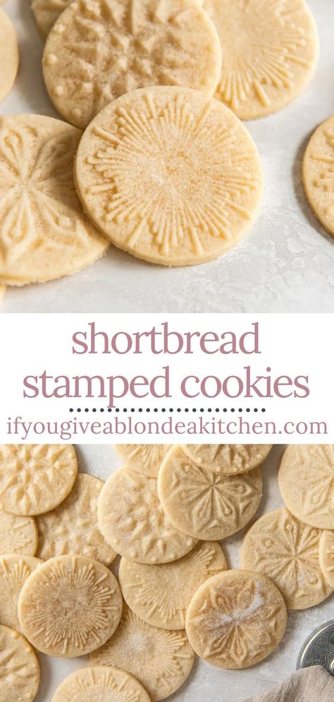 Stamped Shortbread Cookie Recipe, Shortbread Cookie Recipe Christmas, Stamp Cookies Recipe, Molded Cookie Recipe, Best Shortbread Cookie Recipe, Stamped Cookies, Best Shortbread Cookies, Making Sugar Cookies, Homemade Shortbread