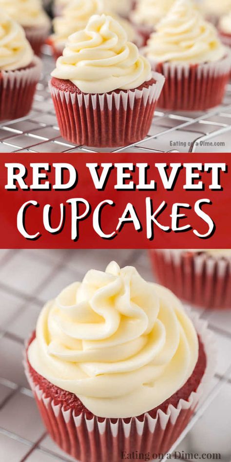 Easy Cream Cheese Frosting, Red Velvet Cupcakes Recipe, Cupcakes Red Velvet, Cream Cheese Frosting Easy, Dessert Simple, Easy Cream, Cheesecake Cupcakes, Easy Cheesecake Recipes, Chocolate Cookie Recipes