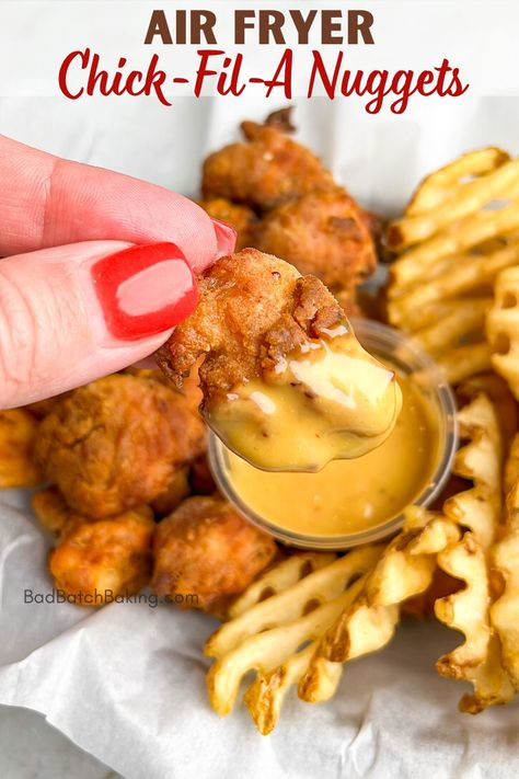 air fryer chick fil a nuggets Air Fryer Chickfila Chicken, Chickfila Nuggets Air Fryer, Chick Fil A Nuggets Recipe Air Fryer, Chick Fil A Chicken Recipe Air Fryer, Chicken Nuggets Recipe Air Fryer, Chick Fil A Tenders Recipe, Airfryer Chicken Nuggets, Wendys Chicken Nuggets, Chicken Nuggets Air Fryer