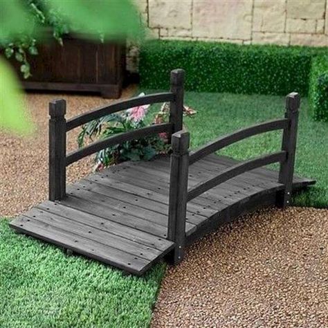 20+ Rustic Backyard Ideas & Designs - Budget-friendly Landscaping Ideas Outdoor Walkway, Rustic Backyard, Garden Walkway, Vintage Garden Decor, Wooden Bridge, Garden In The Woods, Budget Backyard, Backyard Projects, Rustic Garden Decor