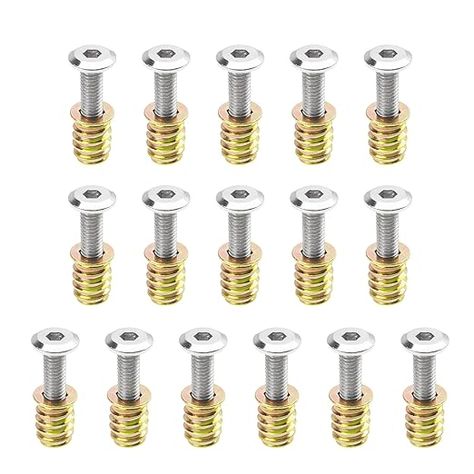 Rrina 16 Sets M6x25 Furniture Screw Nut Threaded Wood Inserts Bolt Fastener Connector Hex Socket Drive M6x15 Screw-in Nuts: Amazon.com: Industrial & Scientific Furniture Screws, Wood Insert, Garage Tools, Nuts, Screw, Garage, Thread, Drive, Tools