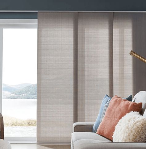 10 Patio Door Curtain Ideas You'll Love - Curtains Up Blog | Kwik-Hang Window Ideas For Bedroom, Patio Door Curtain Ideas, Sliding Door Shades, Door Curtain Ideas, Sliding Door Coverings, Sliding Glass Door Coverings, Patio Door Curtain, Patio Door Window Treatments, Sliding Glass Door Window Treatments