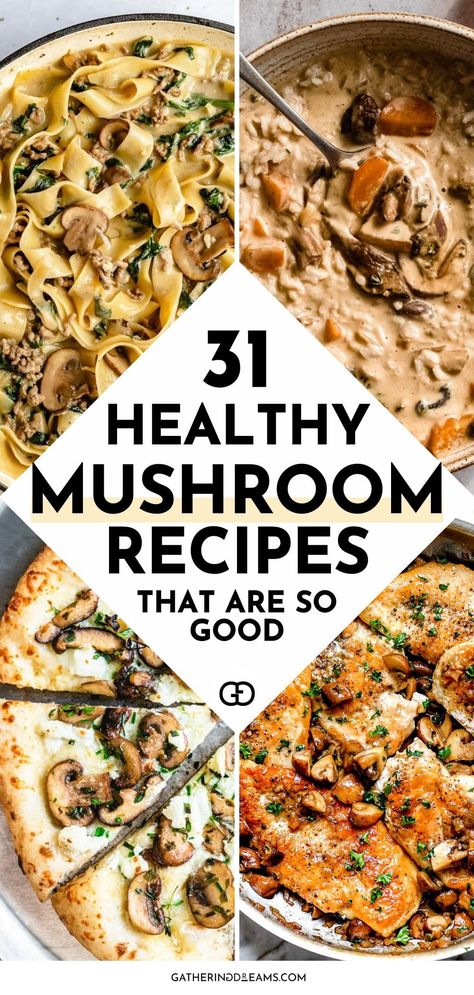 These unique and healthy mushroom recipes are packed with earthy flavors and are super healthy for you and your family. From stuffed mushrooms and tacos to bumper burgers, these dishes are all about showcasing these versatile fungi! Dinner With Mushrooms Healthy, Low Carb Recipes With Mushrooms, Healthy Mushroom Dinner, Recipes With Baby Bella Mushrooms, Healthy Quick Dinner Recipes Families, Recipes With Mushrooms Healthy, Portabello Mushrooms Recipes, Recipes Using Mushrooms, Mushroom Dinner Recipes