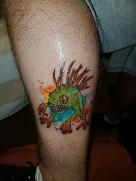 Murloc tattoo world of warcraft gaming World Of Warcraft Tattoo Alliance, Murloc Wow Tattoo, World Of Warcraft Tattoo, Horde Tattoo, Dave Tattoo, Warcraft Tattoo, Ny Tattoo, World Of Warcraft Game, Tattoo World