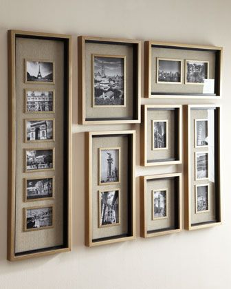 "Massena Photo Collage Frames" #Horchow Banister Remodel, Picture Frame Gallery, Instagram Wall, Photo Wall Gallery, Framed Pictures, Framed Photo Collage, Collage Picture Frames, Frame Gallery, Frame Collection