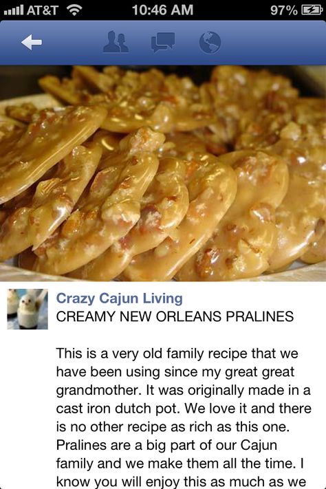 Creamy Pralines Recipe, Praline Recipes, Cajun Desserts, Candy Pecans, Peanut Fudge, Creole Dishes, Pralines Recipe, New Orleans Pralines, Praline Recipe