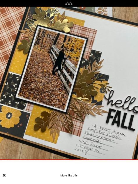 Echo Park Fall Fever Layouts, Autumn Scrapbook Pages, Fall Scrapbook Pages, Stampin Up Scrapbook Pages, November Scrapbook, Orange Scrapbook Paper, Fall Layout, Autumn Scrapbook, Beach Scrapbook Layouts