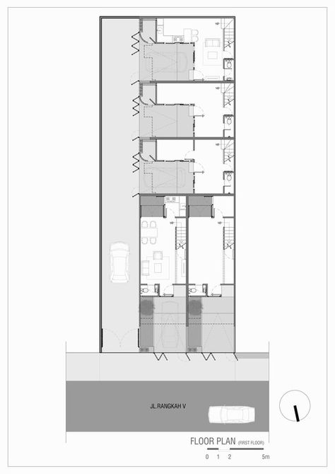 Gallery of R Micro Housing / Simple Projects Architecture - 41 Micro Housing, Modern Townhome, House Projects Architecture, Modern Minimalist House, Architecture Elevation, Building Images, Compact House, Minimal House, Architectural Floor Plans