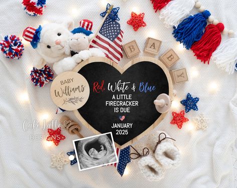 4th of July Pregnancy Announcement Digital | Fourth of July Baby Announcement Digital | Editable Template | Social Media Facebook Instagram July Baby Announcement, July Pregnancy Announcement, Neutral Baby Announcement, Baby Announcement Digital, Digital Baby Announcement, Pregnancy Announcement Template, Digital Pregnancy Announcement, Pregnancy Announcement Gifts, July Baby