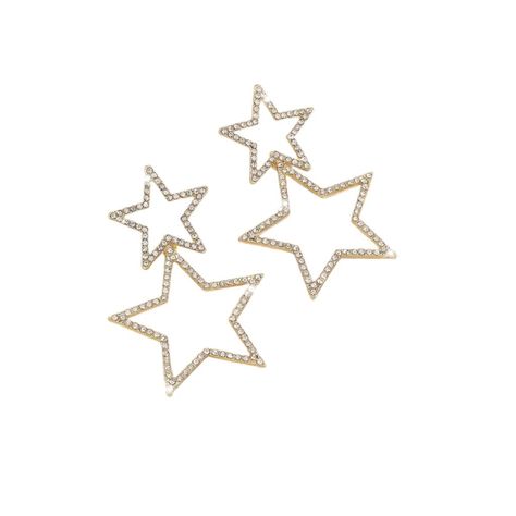 Color: Gold Style: Rhinestone Star Pendant Earrings Closing: Push Back Post Length: 2.08" Width: 1.57" Star Earrings Dangle, Diamond Star Earrings, Shiny Earrings, Gold Star Earrings, Crystal Dangle Earrings, Gold Statement Earrings, Five Pointed Star, Star Earrings Stud, Sparkle Earrings