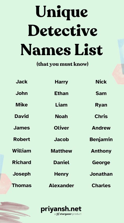 Need a cool detective name? This list has 30 unique and badass names for your next mystery novel or roleplaying game. From Shadow Walker to Enigma Detective, find the perfect moniker for your sleuth! Detective Names, Shadow Walker, Spy Names, Neutral Names, Badass Names, Author Tips, Atticus Finch, Fantasy Names, Cultural Awareness