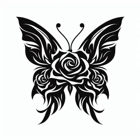 Butterfly Image, Butterfly Silhouette, Dragon Silhouette, Rose Butterfly, Free Svgs, Butterfly Template, Silhouette Template, Butterfly Logo, Sketch Tattoo Design