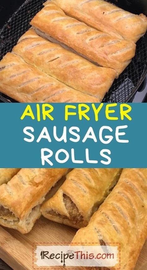 Healthy Sausage Rolls, Rolls In Air Fryer, Air Fryer Sausage, Homemade Sausage Rolls, Sausage Rolls Recipe, Cook Healthy, Airfryer Recipes, Air Fryer Recipes Chicken, Amazing Appetizers