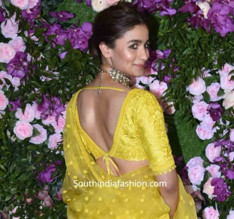 Celebrity Blouse Designs 2019 that are Totally Drool-Worthy! Alia Bhatt Saree Blouse Designs, Half Sleeves Blouse Designs, Bollywood Blouse Designs, Celebrity Blouse Designs, Latest Simple Blouse Designs, Half Sleeve Blouse Designs, Sari Blouse Styles, Brocade Blouse Designs, Blouse Back Neck Design