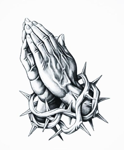 Gods Hands Tattoo, Praying Hands Drawing, Prayer Hands Tattoo, Chucky Drawing, Pray Tattoo, Praying Hands Tattoo Design, Blessed Tattoos, Hand Tatto, Praying Hands Tattoo