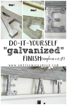 Galvanized Decor, Diy Home Accessories, Metal Working Projects, Faux Finish, Create Diy, Diy Metal, Galvanized Metal, Dollar Store Crafts, Diy Wood Projects