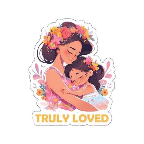 Celebrate motherhood with our heartwarming "Truly Loved" sticker, featuring a charming design of a mom and daughter. Perfect for Mother’s Day or any occasion honoring the bond between mother and child. This transparent sticker is a thoughtful gift for moms, new moms, or anyone celebrating a special woman in their life. Show your love with this delightful addition to cards, gifts, or everyday items. Ideal for expressing gratitude and admiration for the best mom ever. Momma And Daughter, Mothersday Gift, Sticker Transparent, Mom Era, Mom And Daughter, Best Mom Ever, Gift For Brother, Mothersday Gifts, Gifts For Sister