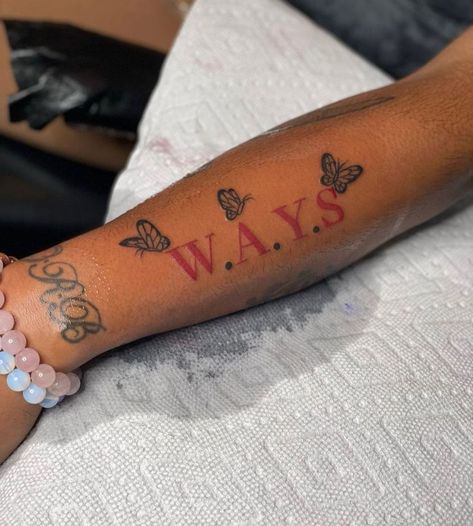 W A Y S Tattoo, August Alsina Wallpaper, 21st Birthday Trip, Summer Tattoos, Nails And Tattoos, Tattoos For Females, Tats Ideas, Tattoo On Hand, Mother Photos