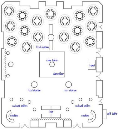 reception room with cocktail area Cocktail Area Wedding, Cocktail Wedding Reception Set Up, Cocktail Reception Layout, Reception Plan, Reception Table Layout, Lunch Wedding, Reception Buffet, Wedding Reception Layout, Reception Layout